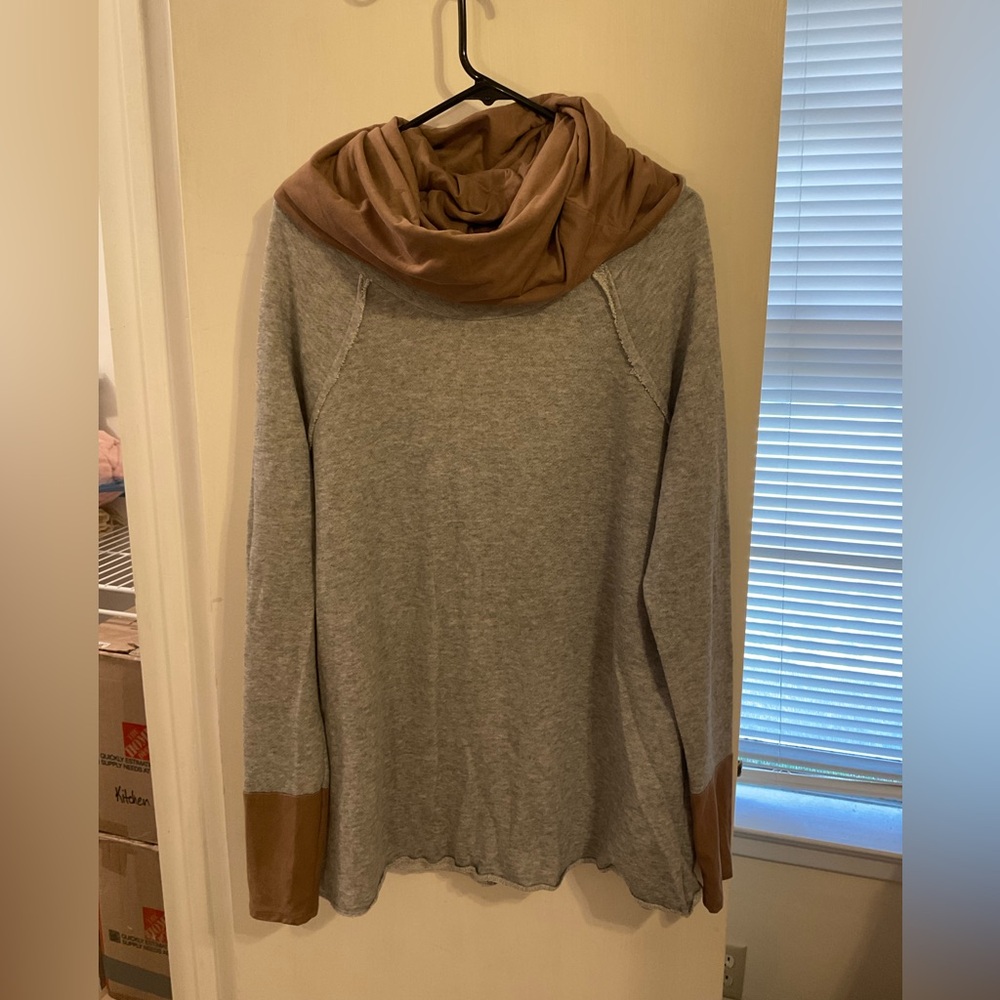 Large Cowl Neck, can be used as a hood, to keep warm. Sweatshirt,Women's Sweater
